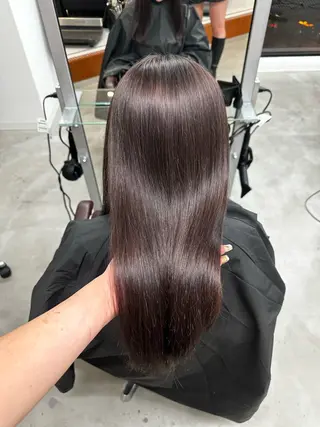 ロング タマシロカリン 艶カラー/レイヤーのヘアスタイル