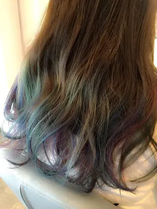 セミロング カラー 原宿サロン代表 デザインカラー伊藤卓のヘアスタイル