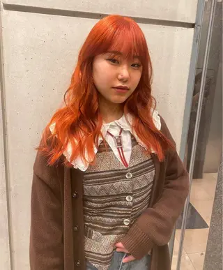 ロング カラー ヘアアレンジ abe yuikaのヘアスタイル