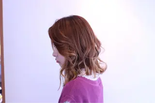 ミディアム カラー パーマ 野々村 裕菜のヘアスタイル