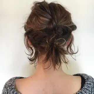ショート カラー ヘアアレンジ 薬院:今泉/上川美幸 ボブ/顔周りレイヤーのヘアスタイル