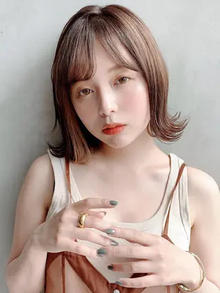 ミディアム カラー パーマ ヘアアレンジ ITbyALBUM 八王子店のヘアスタイル