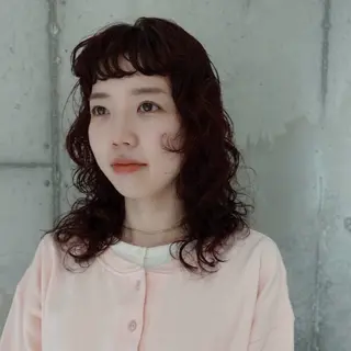 ミディアム カラー パーマ ヘアアレンジ 🌐サトウ リョウ🌐のヘアスタイル
