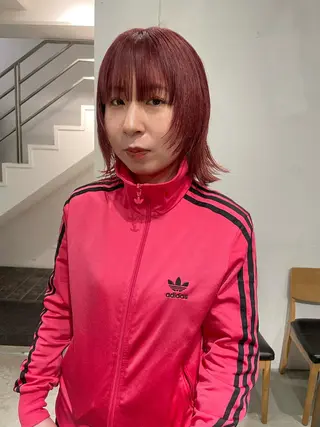 ミディアム カラー スパイラルパーマ 🌐hina⭐️のヘアスタイル