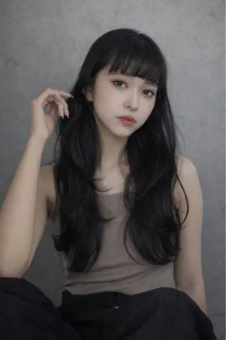 ロング 恵比寿韓国レイヤー× 艶透明感カラー大場のヘアスタイル