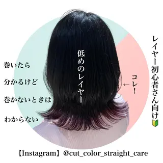 ミディアム カラー パーマ 酸性縮毛矯正/ ホッタケイシのヘアスタイル