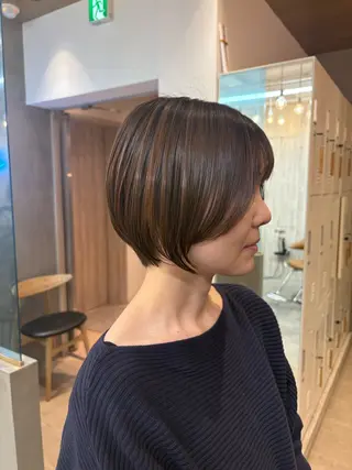ショート オリーブベージュ/シ ョートボブたまき🧡のヘアスタイル