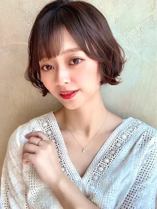 ミディアム カラー パーマ ヘアアレンジ 🌈小顔似合わせ SHIHO🌈のヘアスタイル