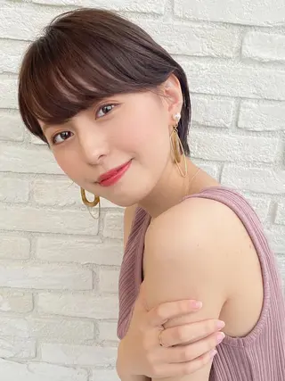 ショート カラー 縮毛矯正×艶髪カラー 髪質改善/三ツ木のヘアスタイル
