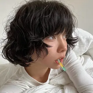 ショート カラー パーマ ヘアアレンジ Mizobe misakiのヘアスタイル