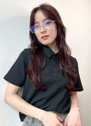 セミロング カラー 田中 泰正のヘアスタイル