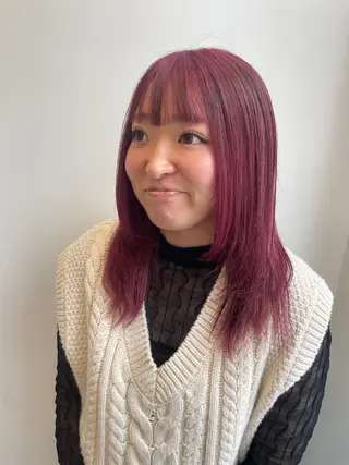 セミロング カラー ナチュラルカラー 児玉優香のヘアスタイル