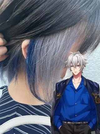 ミディアム カラー インナーカラー 推し ブリーチ  髪質改善のヘアスタイル