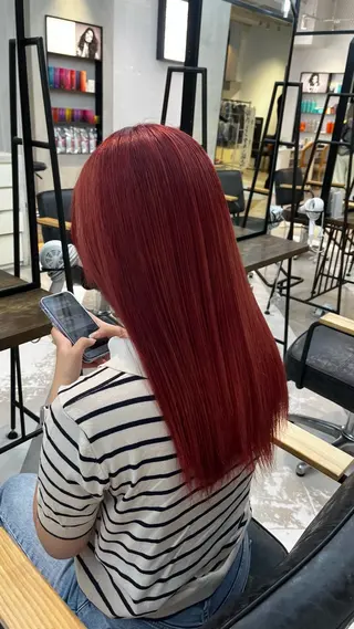 ロング カラー メンズパーマ/ メッシュ📍ユリのヘアスタイル