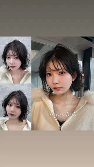 ショート カラー You/透明感カラー レイヤーカット/ボブのヘアスタイル