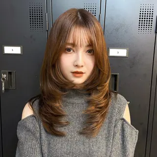 ロング カラー 岩田 健斗のヘアスタイル