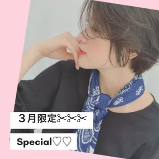 ショート カラー ハッシュカット/ボブ /レイヤー/彩奈のヘアスタイル