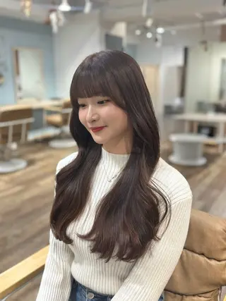 ロング 顔周りカット/ 似合わせ/momo/のヘアスタイル