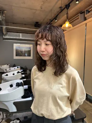 ミディアム パーマ さとう あやかのヘアスタイル