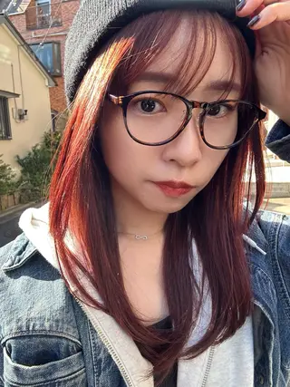 セミロング カラー 🪭risa 暖色/レイヤー🪭のヘアスタイル