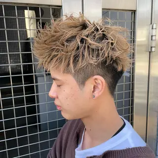 ショート カラー メンズ 【メンズ縮毛矯正】 田中秀斗のヘアスタイル