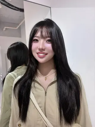 ロング カラー 韓国ヘア💖Wカラー 💖透明感カラー💖のヘアスタイル