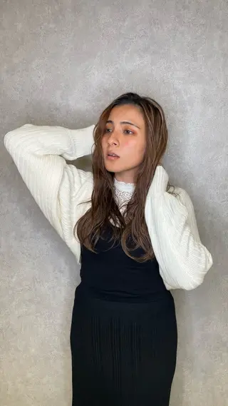 セミロング ヘアアレンジ 🤎韓国ヘア ベージュ まゆか🤎のヘアスタイル