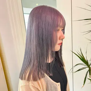 セミロング カラー 柔らかいハイトーン× 似合わせ/Yoheiのヘアスタイル
