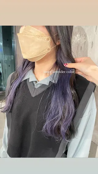 ロング カラー パーマ ヘアアレンジ メンズ キッズ ネイル マツエク・マツパ アイブロウ 透明感カラー・レイヤ ー🎀amika🎀のヘアスタイル