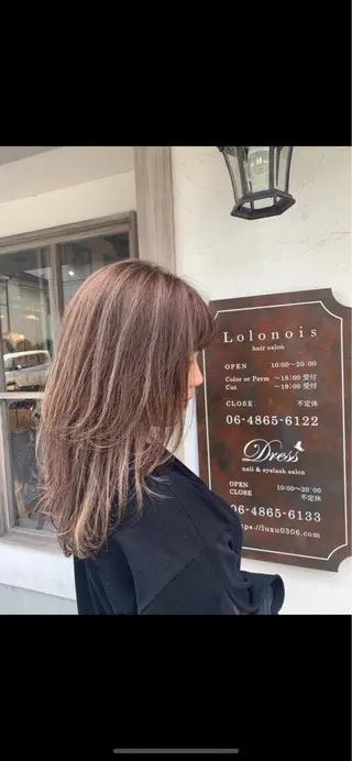 セミロング カラー パーマ ヘアアレンジ 韓国♡ハイライト ♡YURIのヘアスタイル