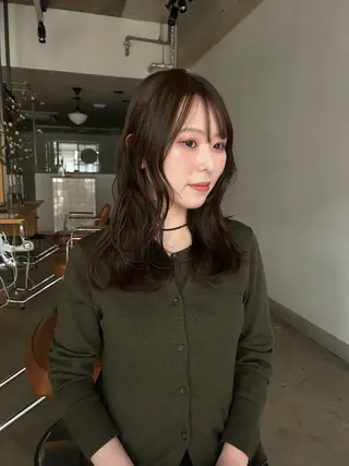 ロング カラー 透明感カラー レイヤーカット りなのヘアスタイル