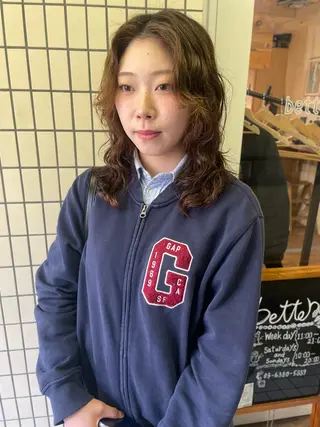 ミディアム パーマ YUKI 新宿カット パーマ/カラーのヘアスタイル