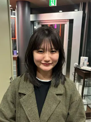 ミディアム 堀合駿輔/ボブ/ パーマ/波巻きのヘアスタイル