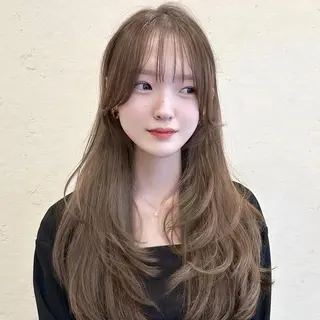 ロング 🌹ハッシュカット、 レイヤー韓国ヘア🌹のヘアスタイル