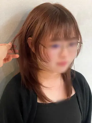 ミディアム 韓国タッセルカット レイヤーカットのヘアスタイル
