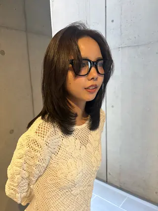 ミディアム カラー 韓国レイヤー/柔らか カラー/RIN🎀のヘアスタイル