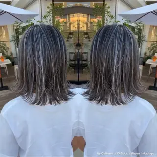 ミディアム カラー 鍵谷 公宏のヘアスタイル