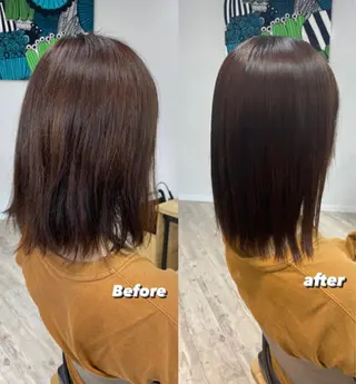 ミディアム 髪質改善 髪質改善カラーゆうひのヘアスタイル