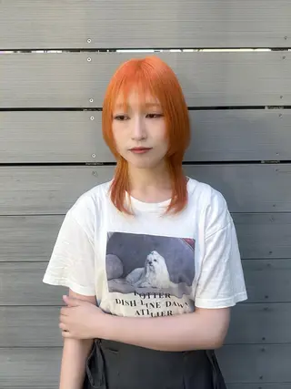 ミディアム カラー 🐺ウルフオタク🐺 ハイトーン/moeのヘアスタイル