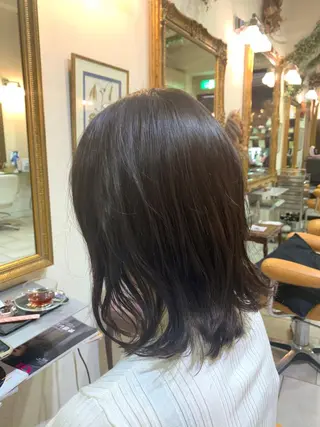 ミディアム カラー パーマ 立石 タテイシのヘアスタイル