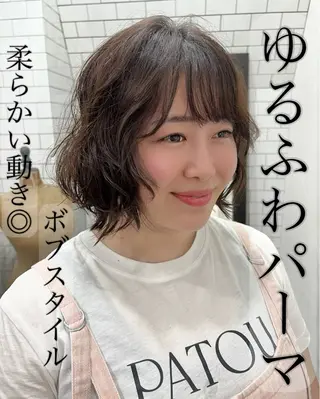 ショート 紙屋町ショート /ボブ　パーマ河内蓮のヘアスタイル