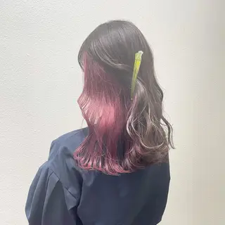 ミディアム カラー パーマ ヘアアレンジ メンズ キッズ ネイル マツエク・マツパ 切りっぱなしヘアボブ ミディアムヘアRYOのヘアスタイル