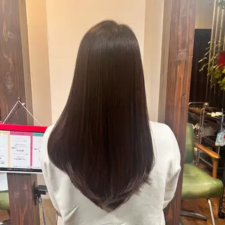ロング カラー まゆ/髪質改善 ストレート/スパ🫧のヘアスタイル
