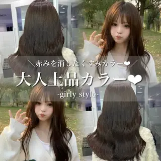 ロング まろっと艶感ブラウン ベージュ🤍まなかのヘアスタイル