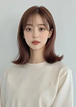 ミディアム 韓国風/髪質改善/ ナガヤアキラのヘアスタイル