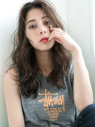 ミディアム カラー パーマ ヘアアレンジ ✨落ち着いた接客 💡高橋優也💡のヘアスタイル