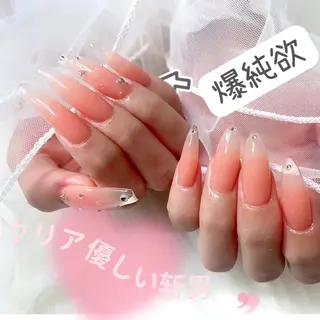 ネイル リボン、ガーリー パーツ放題専門店のネイルデザイン
