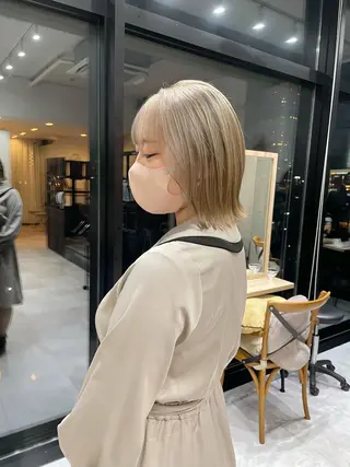 ショート ✨透明感カラー/縮毛 恵比寿HAYATO✨のヘアスタイル