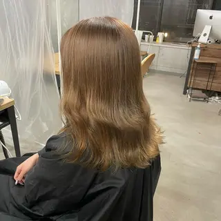 ミディアム カラー パーマ ヘアアレンジ メンズ キッズ ネイル マツエク・マツパ 切りっぱなしヘアボブ ミディアムヘアRYOのヘアスタイル