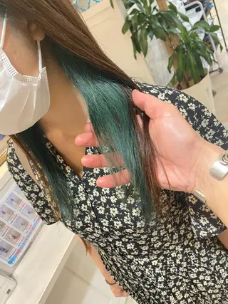 ロング カラー 饒平名 知也のヘアスタイル